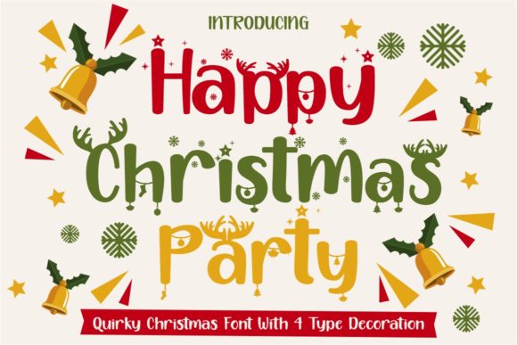 Happy Christmas Party Font for Web Design